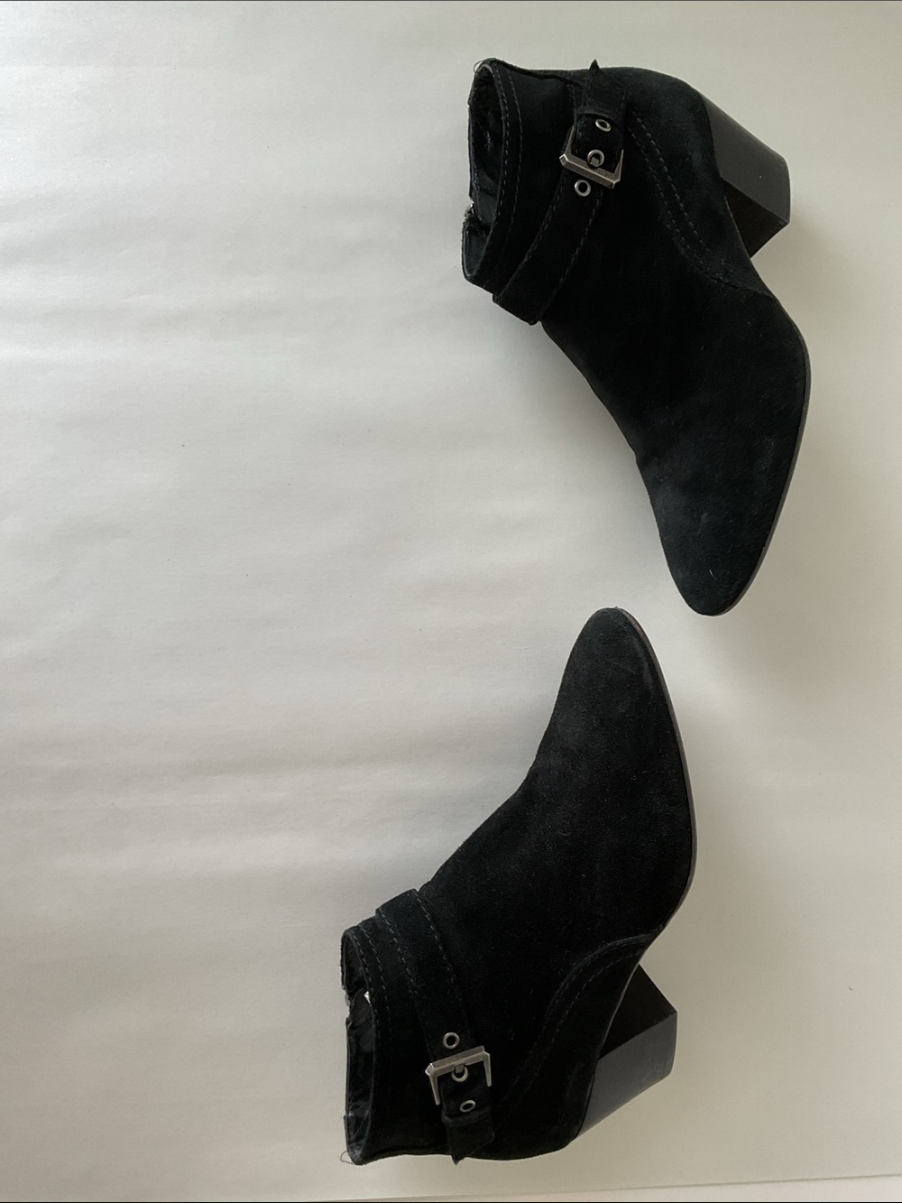 AQUATALIA Black Suede Ankle Booties with Side Buckle - Picture 8 of 13